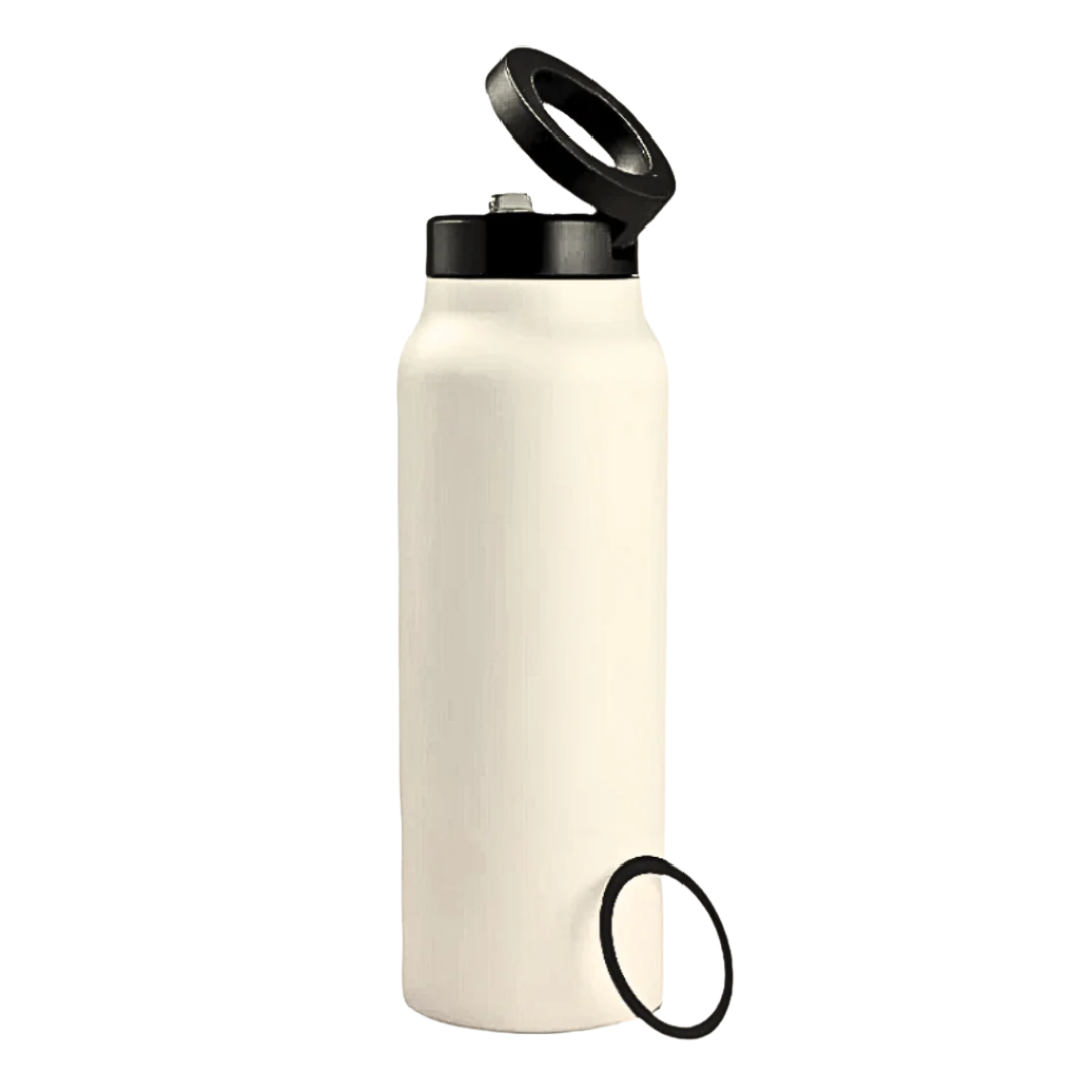 24oz magnetic Water Bottle with Flex Straw Cap - Ivory