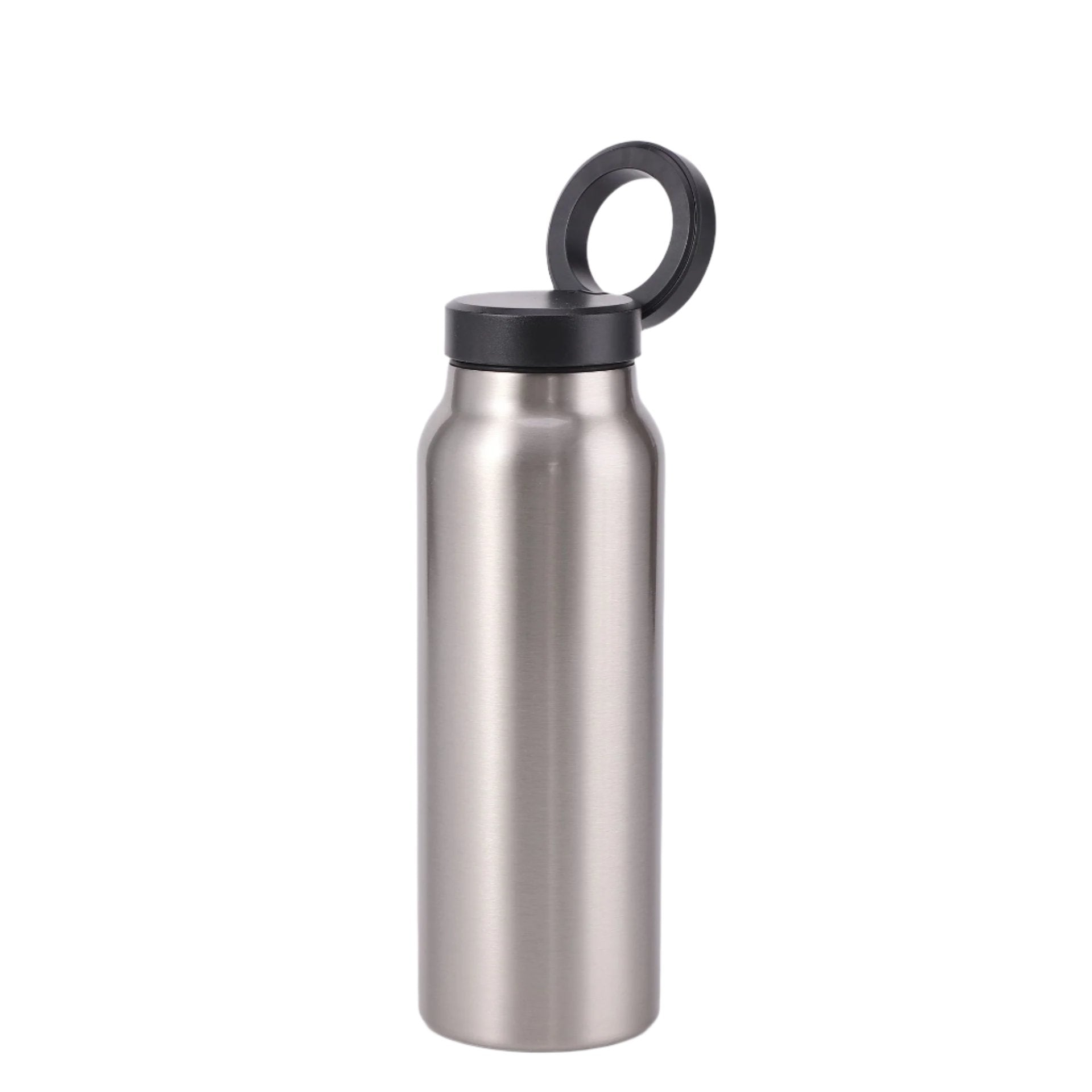 24oz magnetic Water Bottle with Flex Straw Cap - Silver