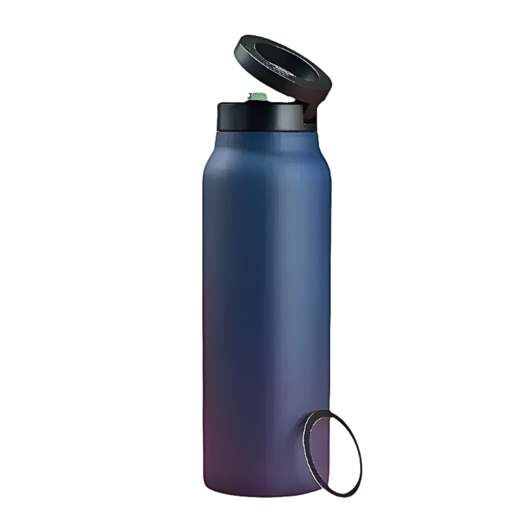 24oz magnetic Water Bottle with Flex Straw Cap - blue