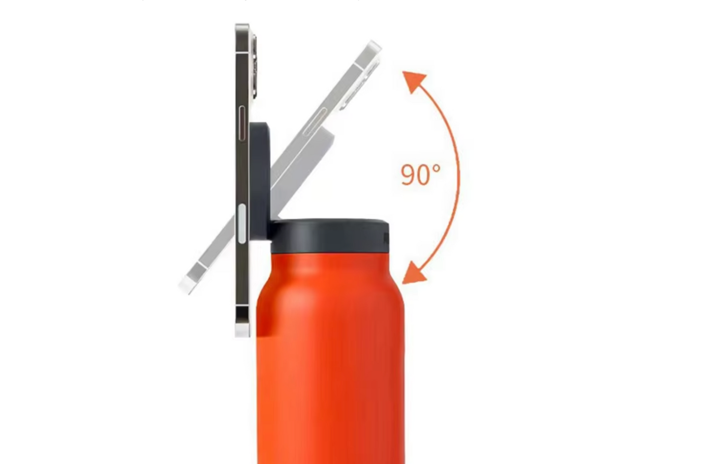 24oz magnetic Water Bottle with Flex Straw Cap - Orange