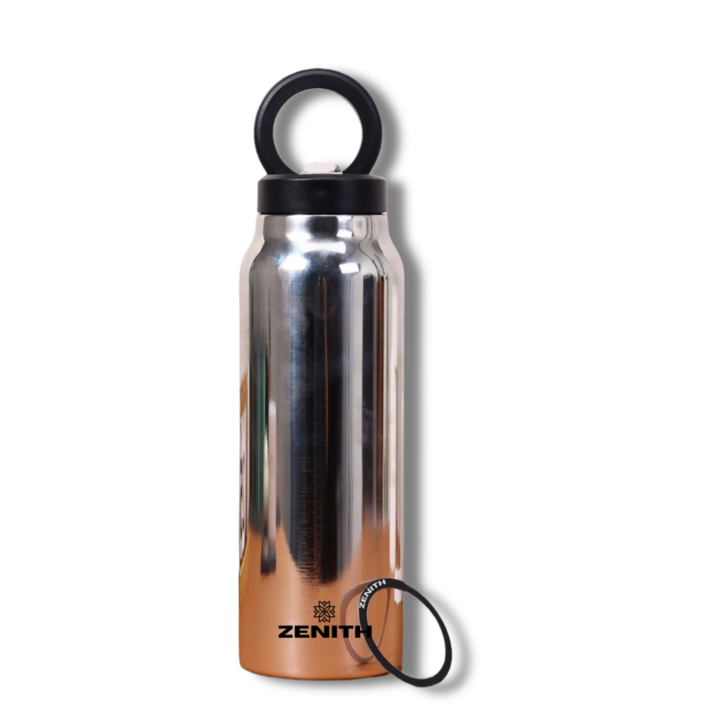 24oz ZENITH™ Magnetic Water Bottle with Flex Straw Cap - Silver