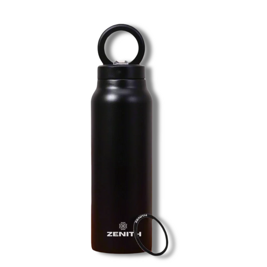 24oz ZENITH™ Magnetic Water Bottle with Flex Straw Cap - Black