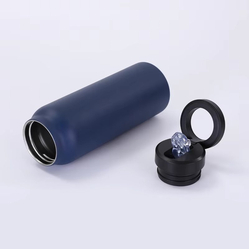 24oz magnetic Water Bottle with Flex Straw Cap - blue