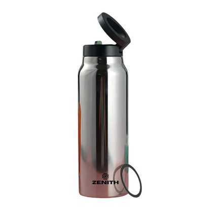 24oz ZENITH™ Magnetic Water Bottle with Flex Straw Cap - Silver